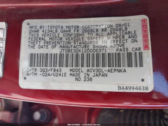 Toyota Camry Le Image 11