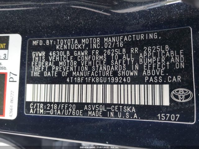 Toyota Camry Se Image 14