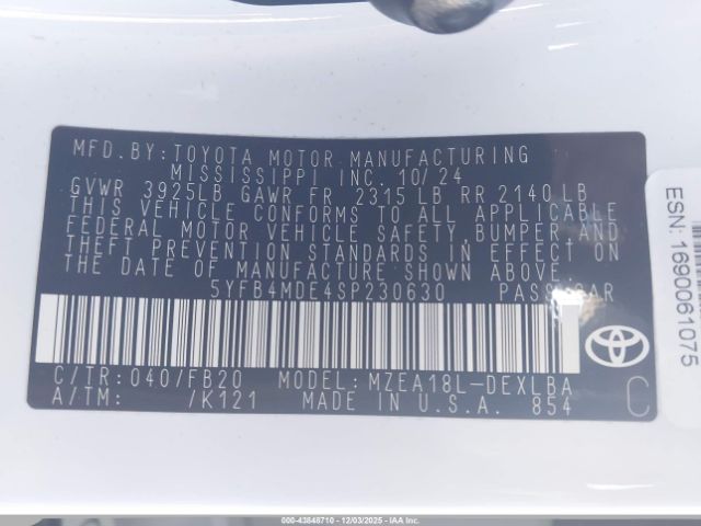 Toyota Corolla Le Image 12